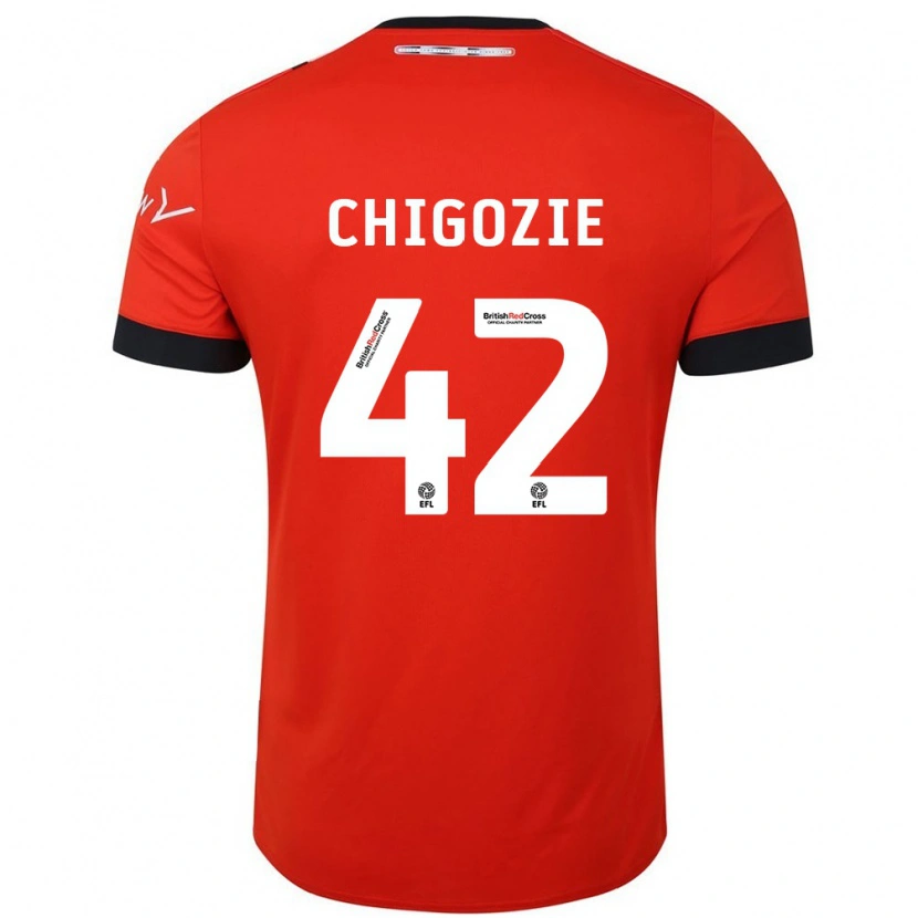 Danxen Enfant Maillot Christian Chigozie #42 Orange Noir Tenues Domicile 2024/25 T-Shirt