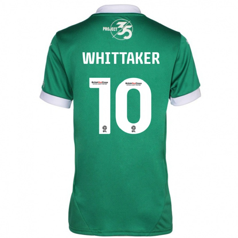 Danxen Enfant Maillot Morgan Whittaker #10 Vert Blanc Tenues Domicile 2024/25 T-Shirt