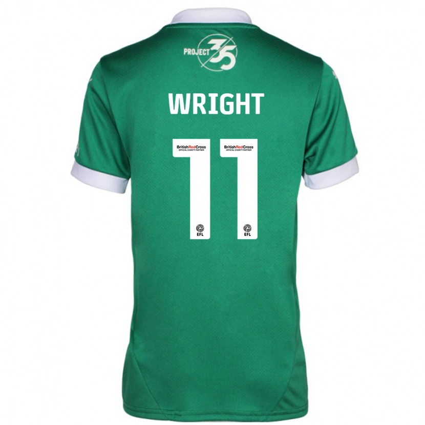 Danxen Enfant Maillot Callum Wright #11 Vert Blanc Tenues Domicile 2024/25 T-Shirt