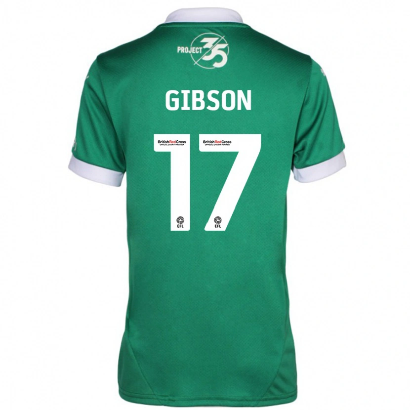 Danxen Enfant Maillot Lewis Gibson #17 Vert Blanc Tenues Domicile 2024/25 T-Shirt