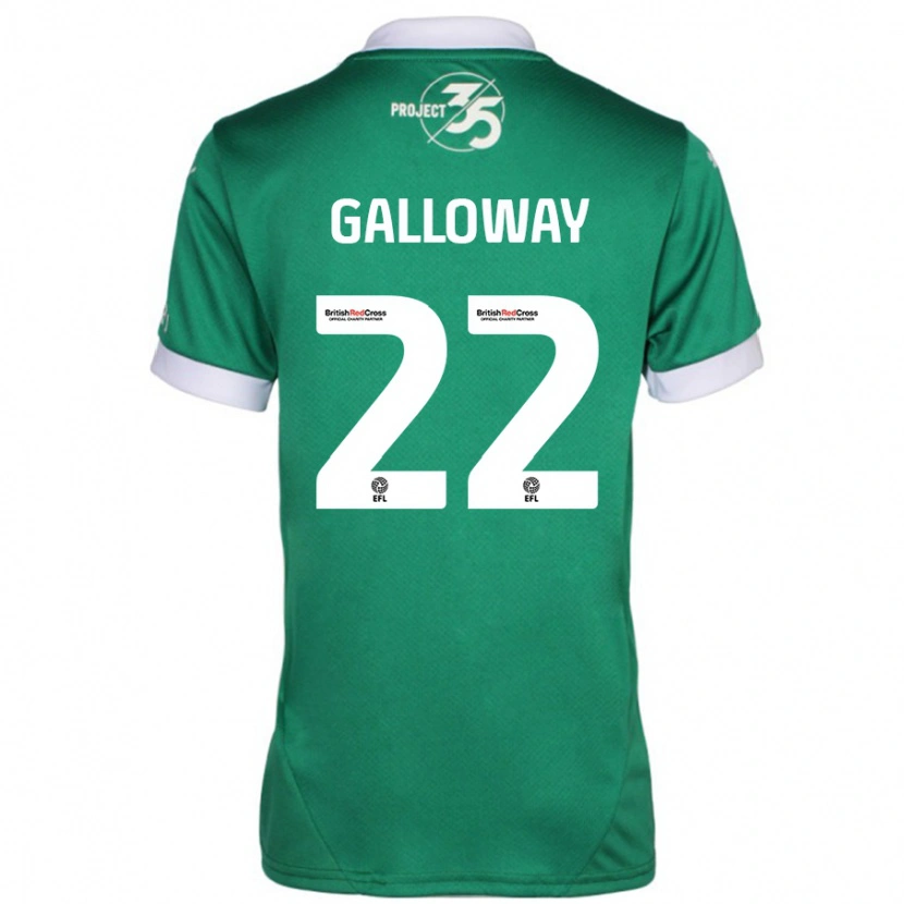 Danxen Enfant Maillot Brendan Galloway #22 Vert Blanc Tenues Domicile 2024/25 T-Shirt