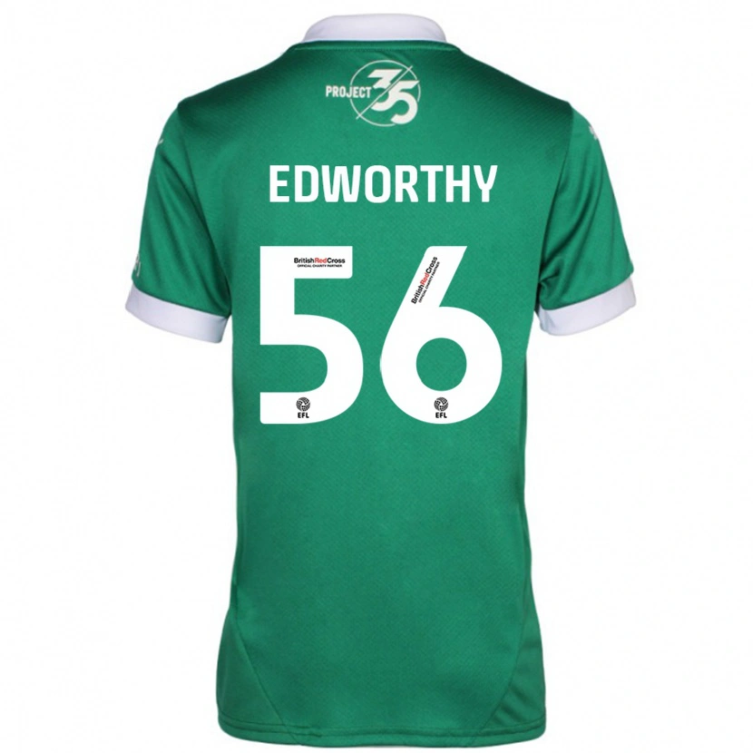 Danxen Enfant Maillot Kieran Edworthy #56 Vert Blanc Tenues Domicile 2024/25 T-Shirt