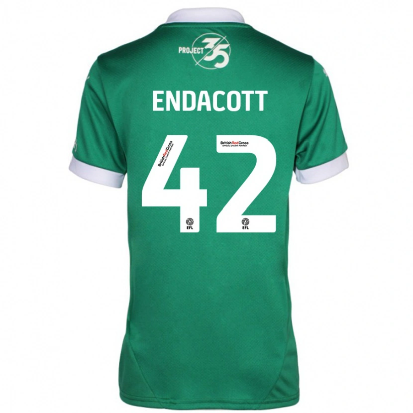 Danxen Enfant Maillot Jack Endacott #42 Vert Blanc Tenues Domicile 2024/25 T-Shirt