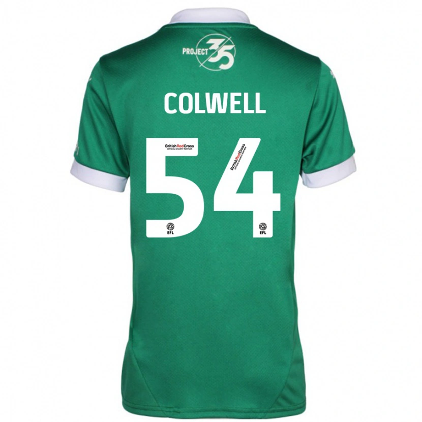 Danxen Enfant Maillot Lewis Colwell #54 Vert Blanc Tenues Domicile 2024/25 T-Shirt