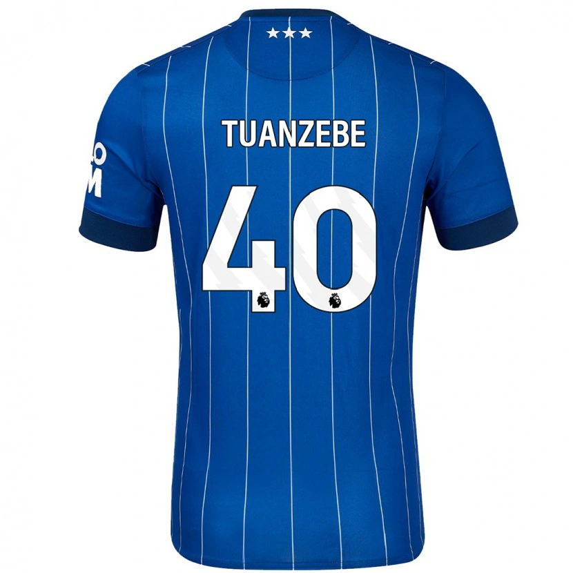 Danxen Enfant Maillot Axel Tuanzebe #40 Bleu Marine Tenues Domicile 2024/25 T-Shirt