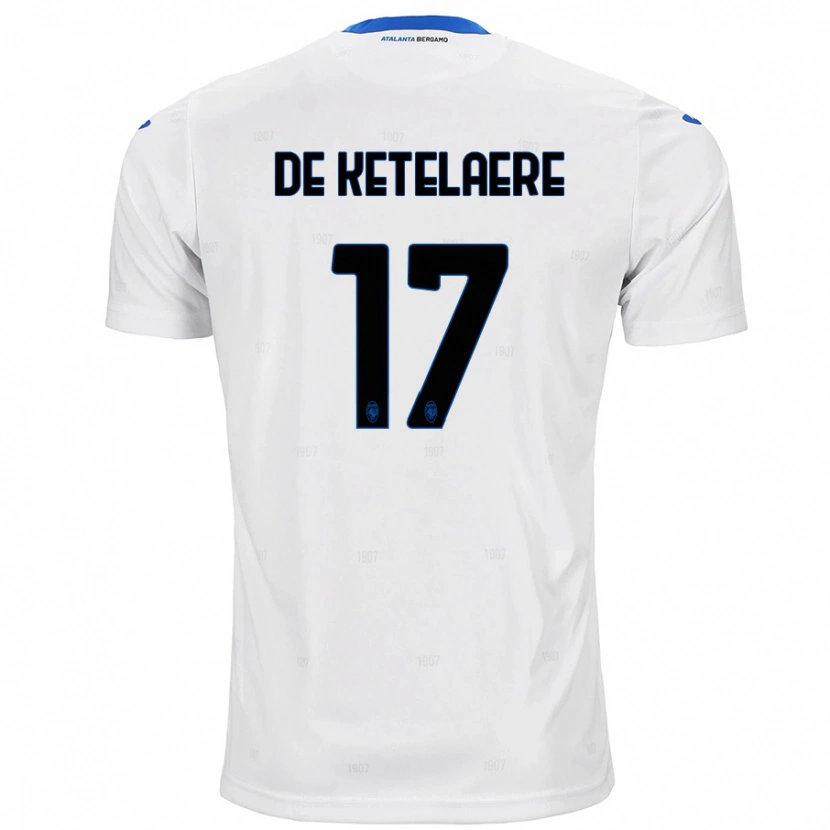 Danxen Enfant Maillot Charles De Ketelaere #17 Blanc Tenues Extérieur 2024/25 T-Shirt