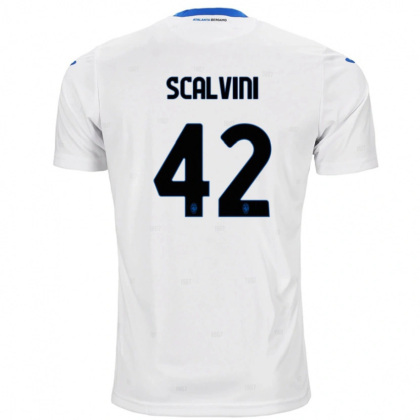 Danxen Enfant Maillot Giorgio Scalvini #42 Blanc Tenues Extérieur 2024/25 T-Shirt