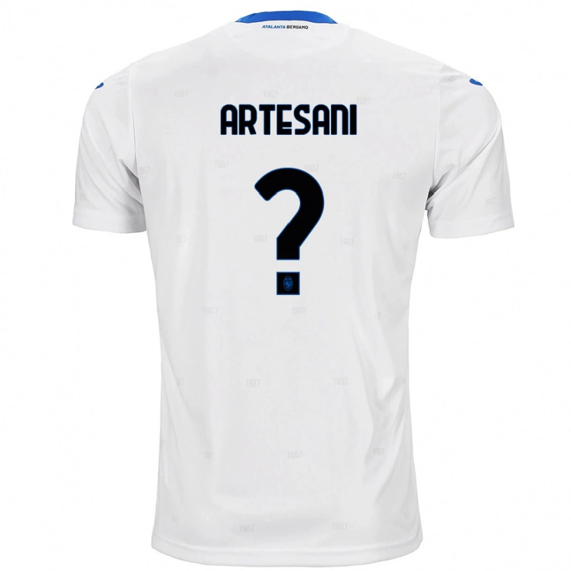 Danxen Enfant Maillot Nicolò Artesani #0 Blanc Tenues Extérieur 2024/25 T-Shirt