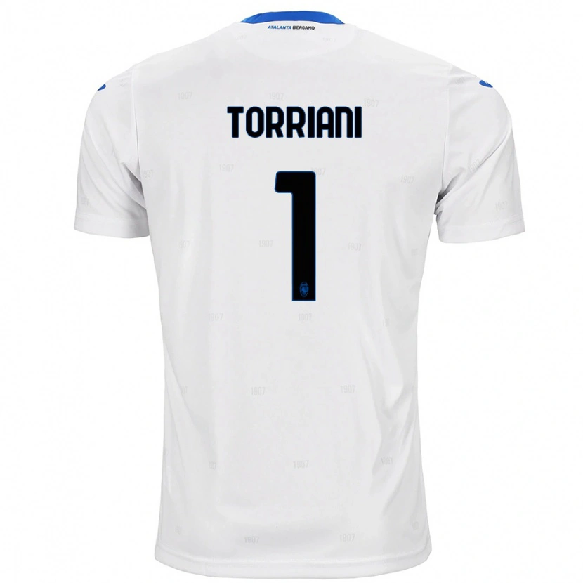 Danxen Enfant Maillot Andrea Torriani #1 Blanc Tenues Extérieur 2024/25 T-Shirt