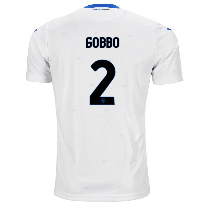 Danxen Enfant Maillot Luca Gobbo #2 Blanc Tenues Extérieur 2024/25 T-Shirt