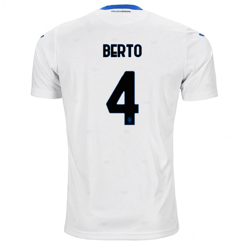 Danxen Enfant Maillot Gabriele Berto #4 Blanc Tenues Extérieur 2024/25 T-Shirt