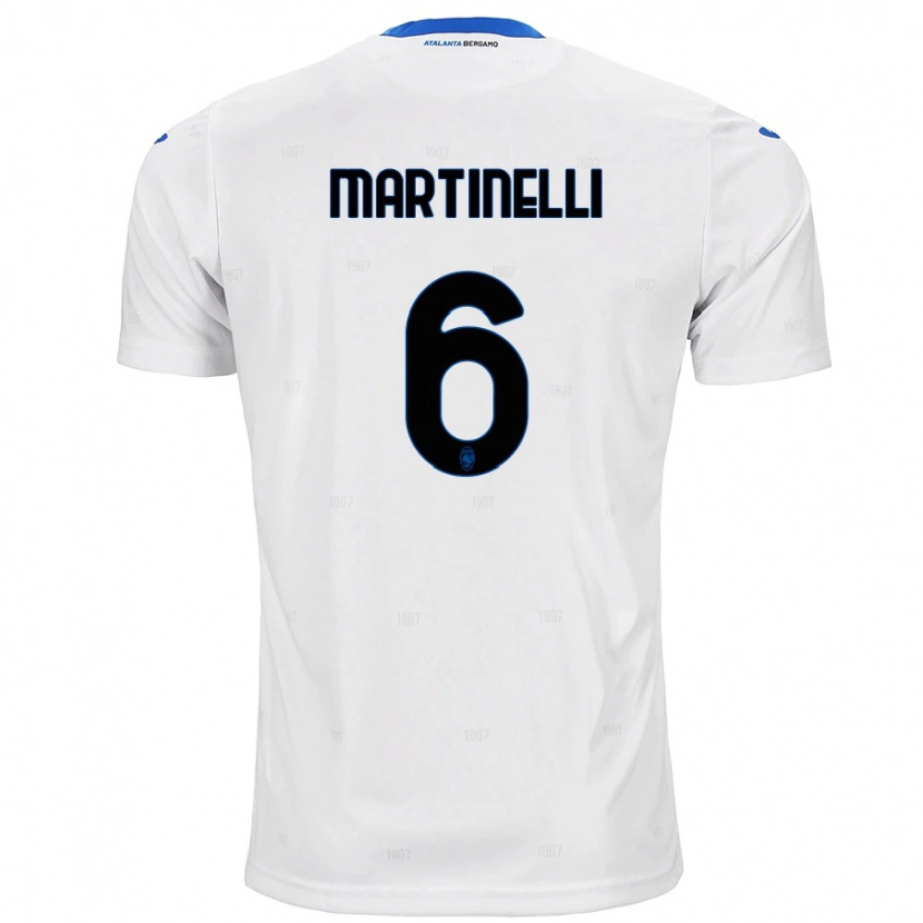 Danxen Enfant Maillot Gabriel Martinelli #6 Blanc Tenues Extérieur 2024/25 T-Shirt