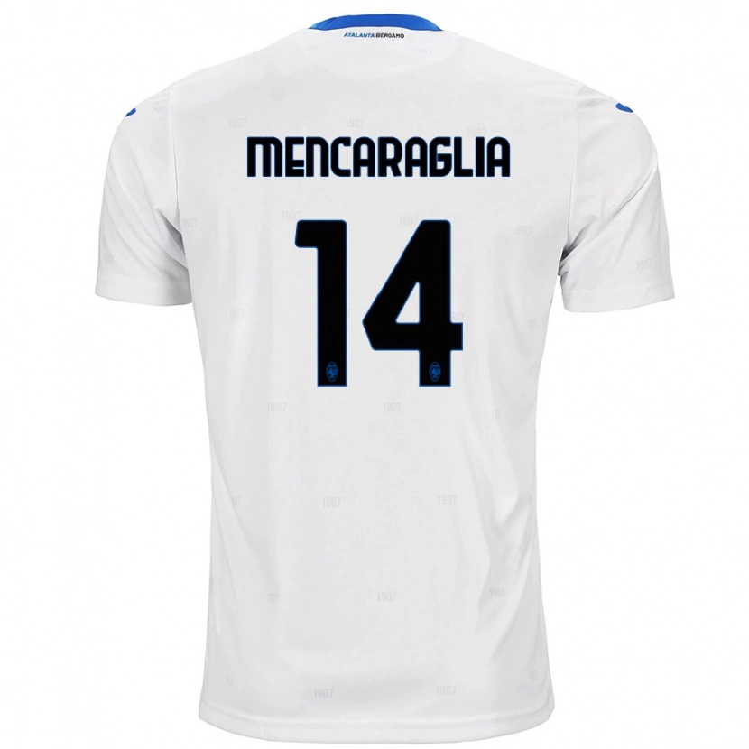 Danxen Enfant Maillot Filippo Mencaraglia #14 Blanc Tenues Extérieur 2024/25 T-Shirt