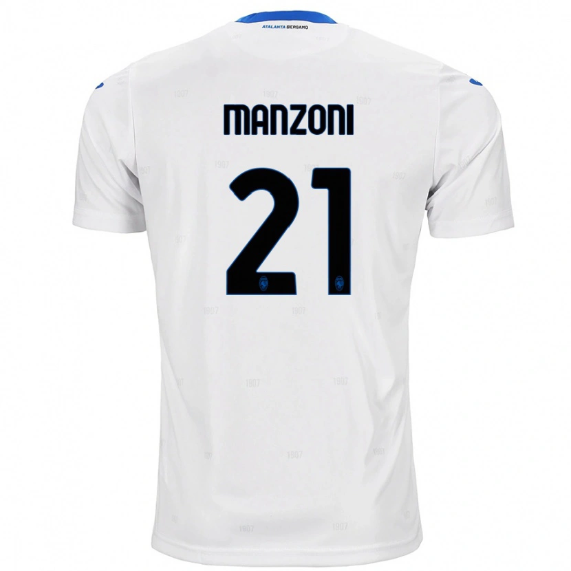 Danxen Enfant Maillot Alberto Manzoni #21 Blanc Tenues Extérieur 2024/25 T-Shirt