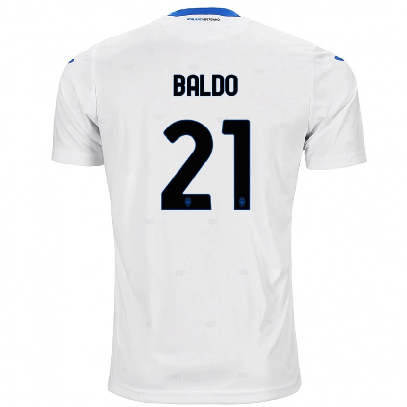 Danxen Enfant Maillot Nicolò Baldo #21 Blanc Tenues Extérieur 2024/25 T-Shirt