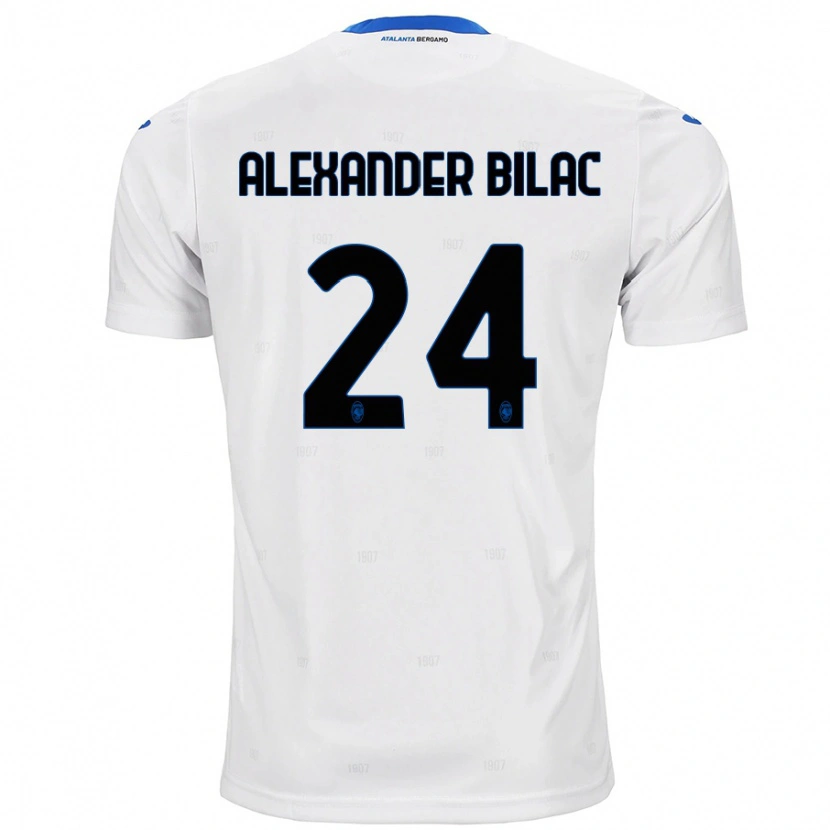 Danxen Enfant Maillot Max Alexander Bilac #24 Blanc Tenues Extérieur 2024/25 T-Shirt