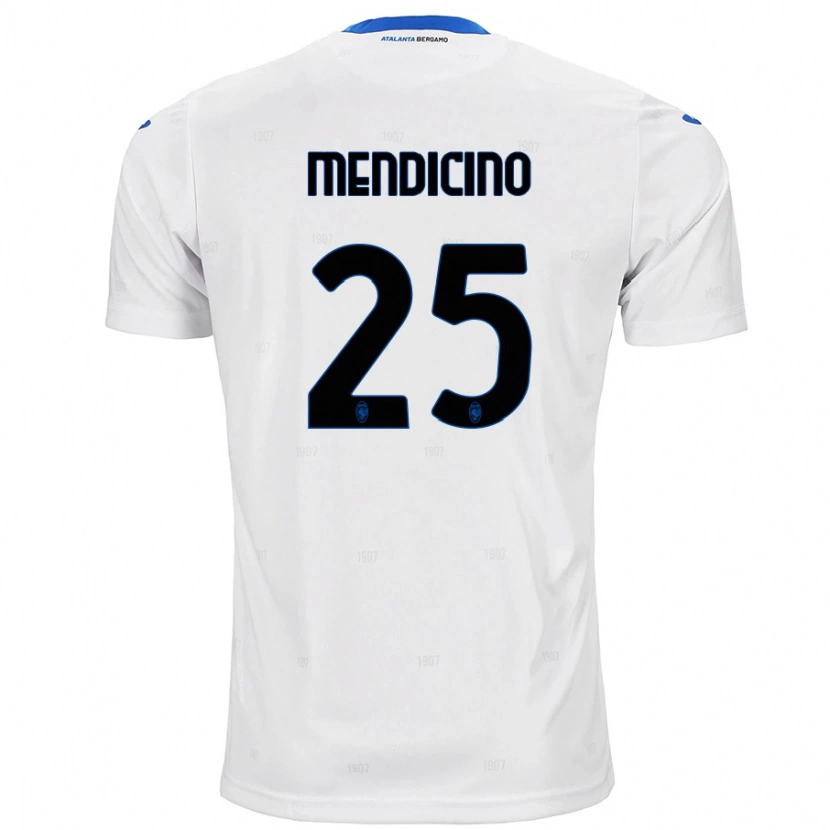 Danxen Enfant Maillot Leonardo Mendicino #25 Blanc Tenues Extérieur 2024/25 T-Shirt