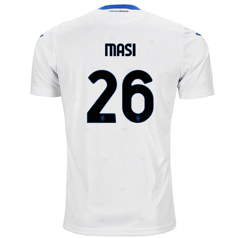 Danxen Enfant Maillot Alberto Masi #26 Blanc Tenues Extérieur 2024/25 T-Shirt