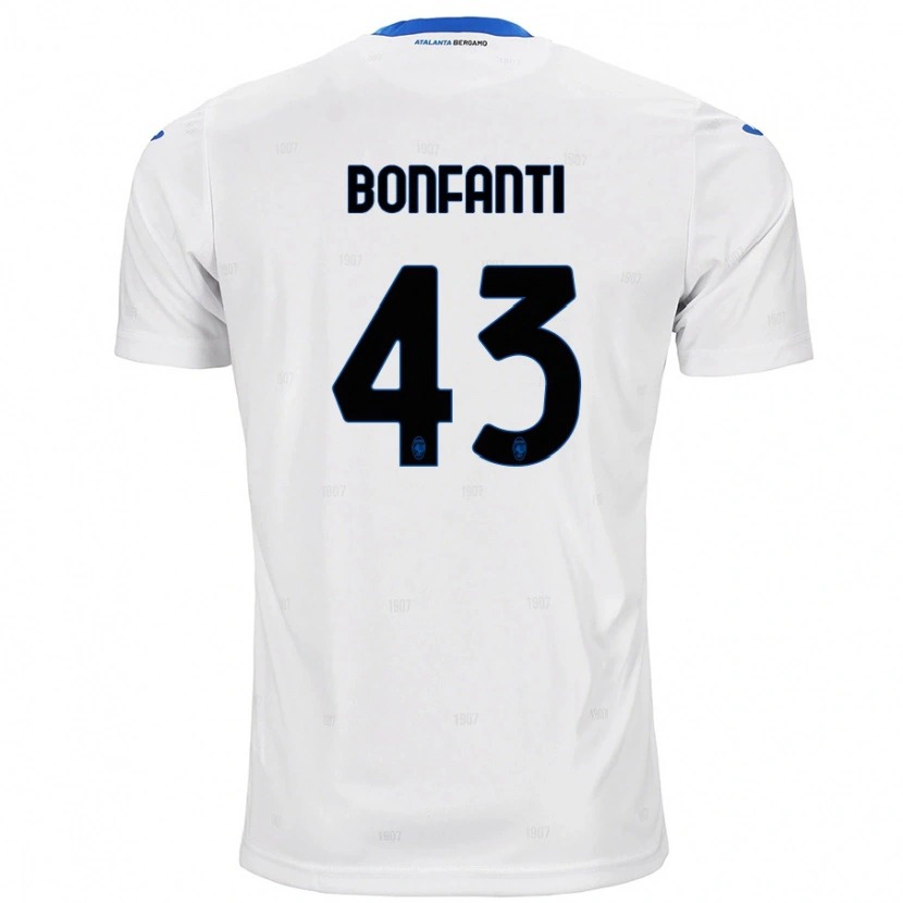 Danxen Enfant Maillot Giovanni Bonfanti #43 Blanc Tenues Extérieur 2024/25 T-Shirt