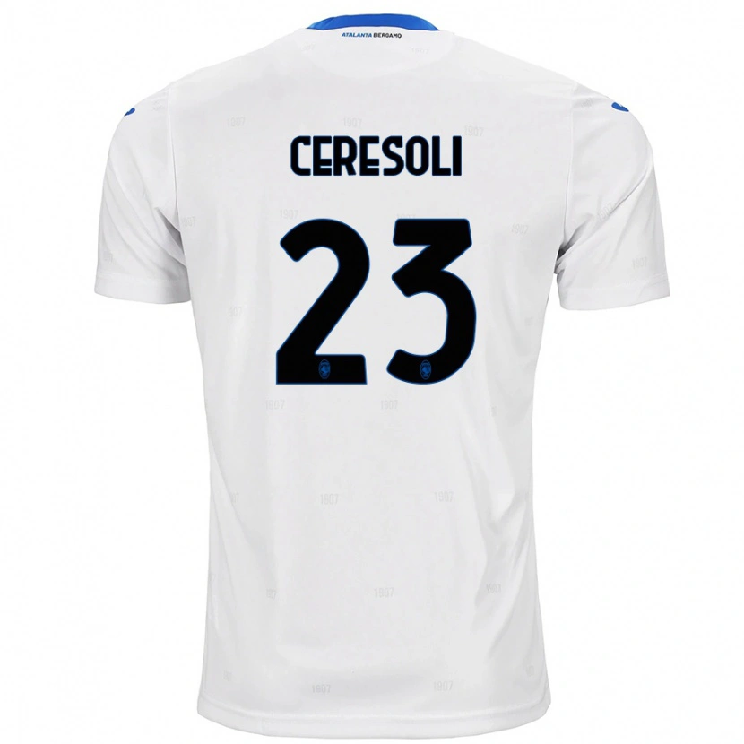 Danxen Enfant Maillot Andrea Ceresoli #23 Blanc Tenues Extérieur 2024/25 T-Shirt