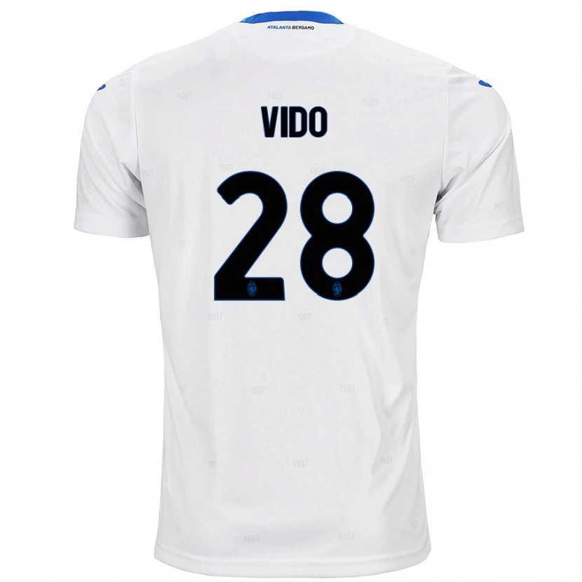 Danxen Enfant Maillot Luca Vido #28 Blanc Tenues Extérieur 2024/25 T-Shirt