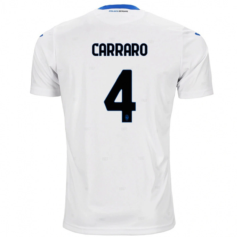 Danxen Enfant Maillot Marco Carraro #4 Blanc Tenues Extérieur 2024/25 T-Shirt