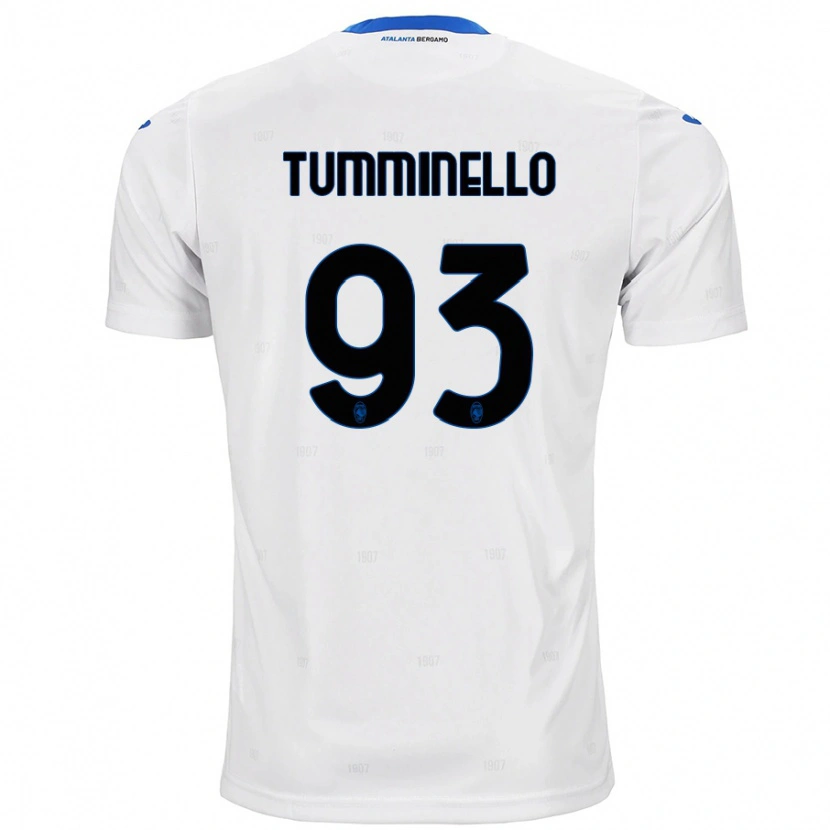 Danxen Enfant Maillot Marco Tumminello #93 Blanc Tenues Extérieur 2024/25 T-Shirt