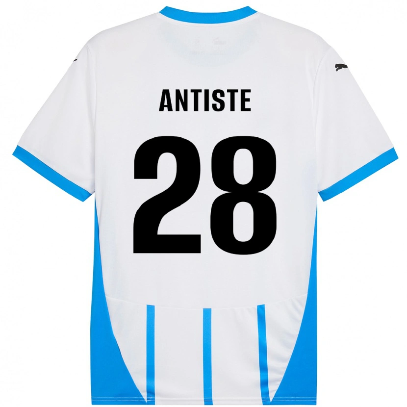 Danxen Enfant Maillot Janis Antiste #28 Blanc Bleu Tenues Extérieur 2024/25 T-Shirt