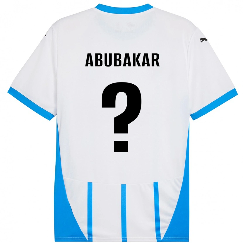 Danxen Enfant Maillot Salim Abubakar #0 Blanc Bleu Tenues Extérieur 2024/25 T-Shirt