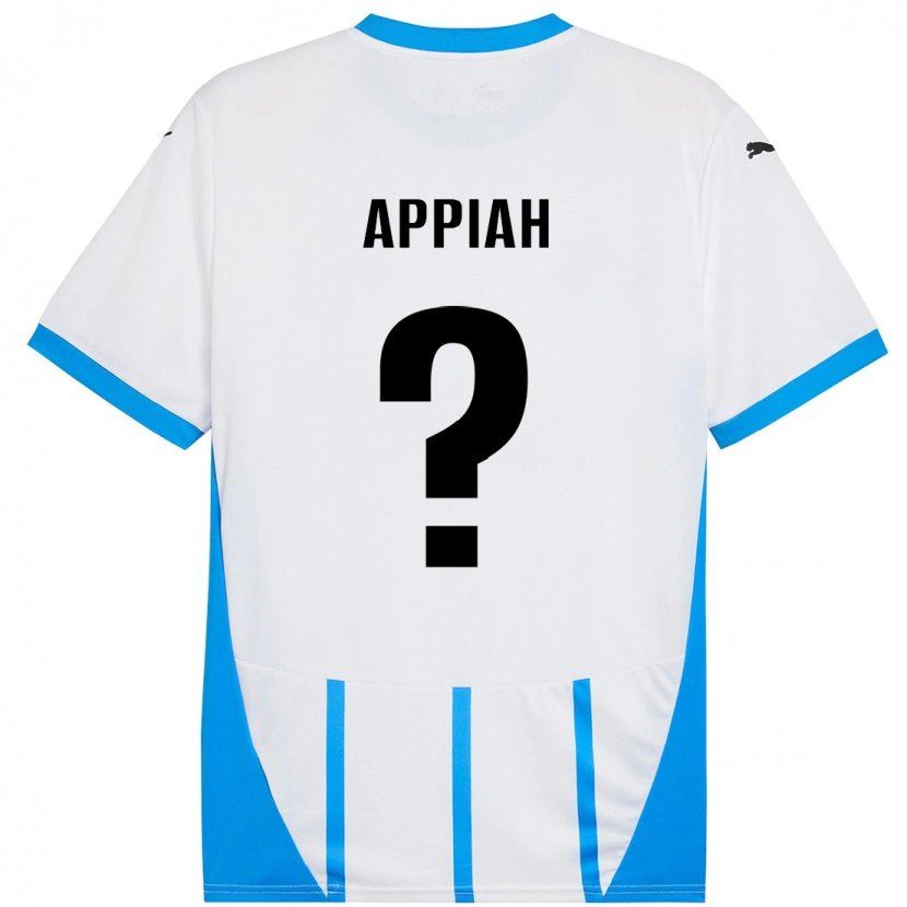 Danxen Enfant Maillot Lorenzo Appiah #0 Blanc Bleu Tenues Extérieur 2024/25 T-Shirt