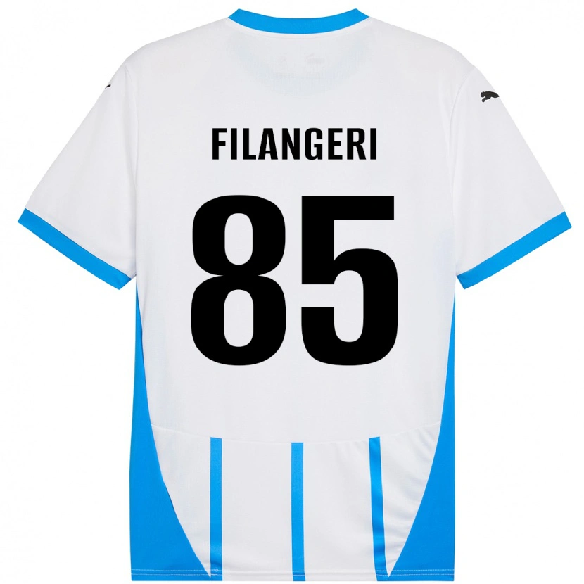 Danxen Enfant Maillot Maria Luisa Filangeri #85 Blanc Bleu Tenues Extérieur 2024/25 T-Shirt