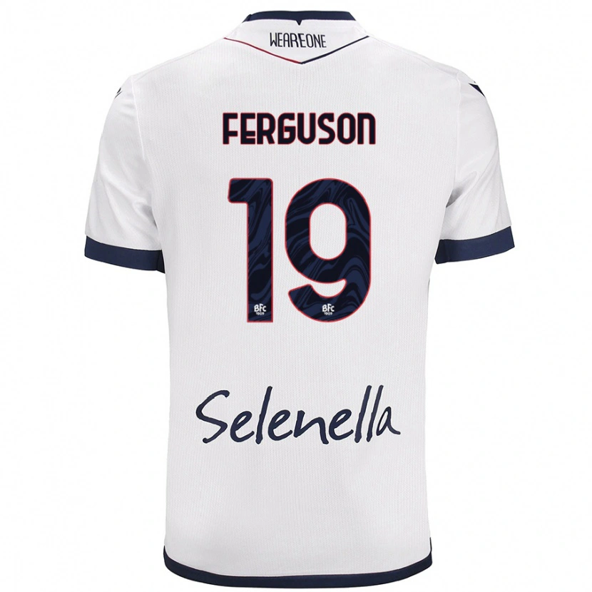 Danxen Enfant Maillot Lewis Ferguson #19 Blanc Bleu Royal Tenues Extérieur 2024/25 T-Shirt