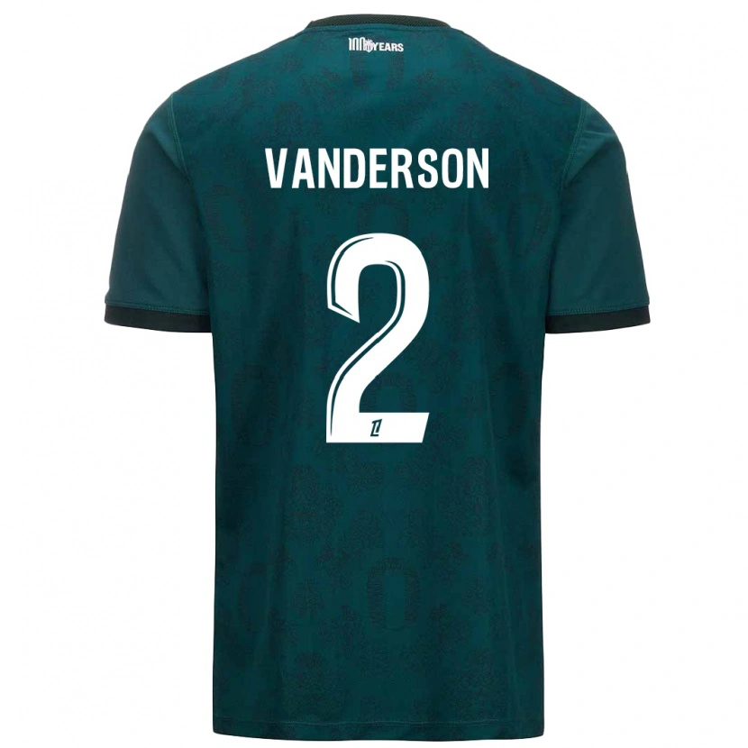 Danxen Enfant Maillot Vanderson #2 Vert Foncé Tenues Extérieur 2024/25 T-Shirt