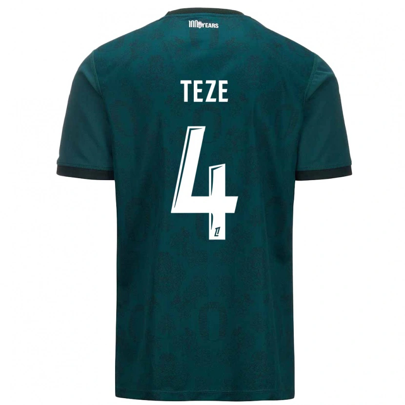 Danxen Enfant Maillot Jordan Teze #4 Vert Foncé Tenues Extérieur 2024/25 T-Shirt