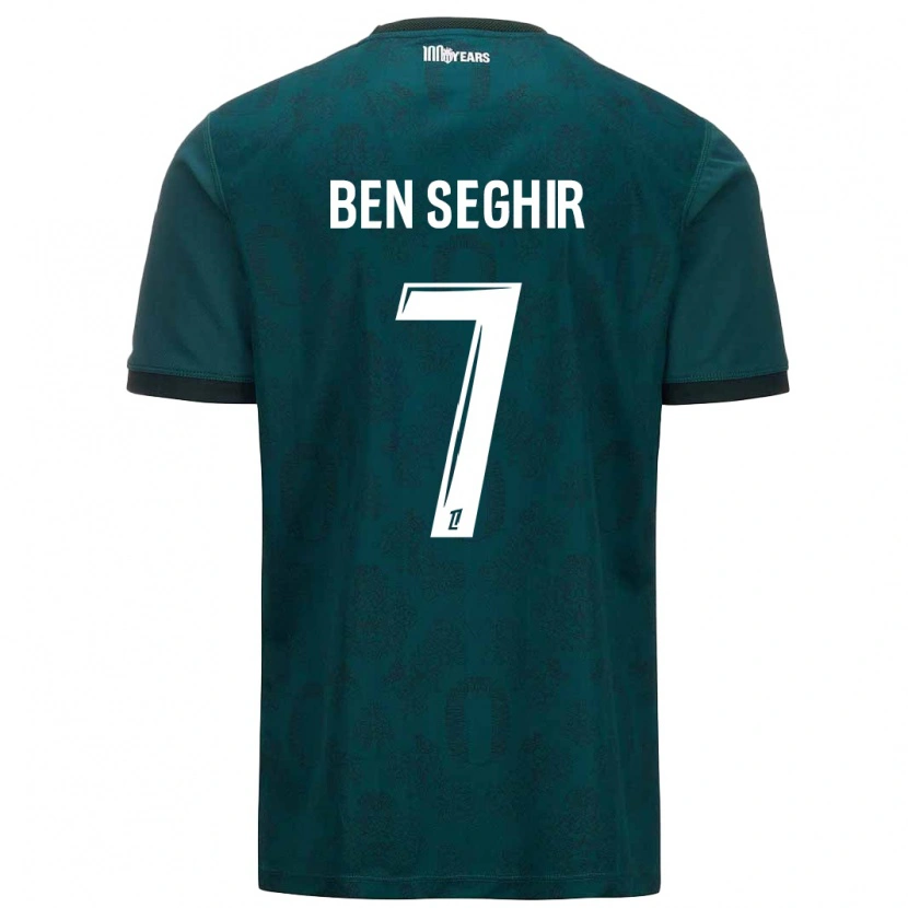 Danxen Enfant Maillot Eliesse Ben Seghir #7 Vert Foncé Tenues Extérieur 2024/25 T-Shirt