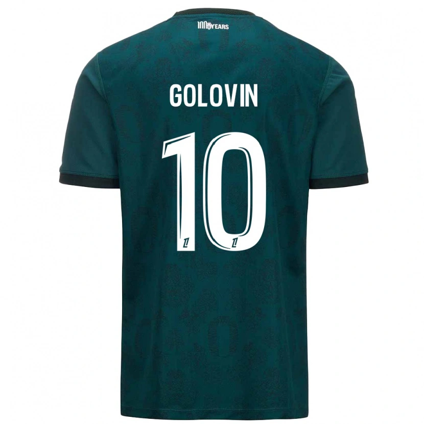 Danxen Enfant Maillot Aleksandr Golovin #10 Vert Foncé Tenues Extérieur 2024/25 T-Shirt