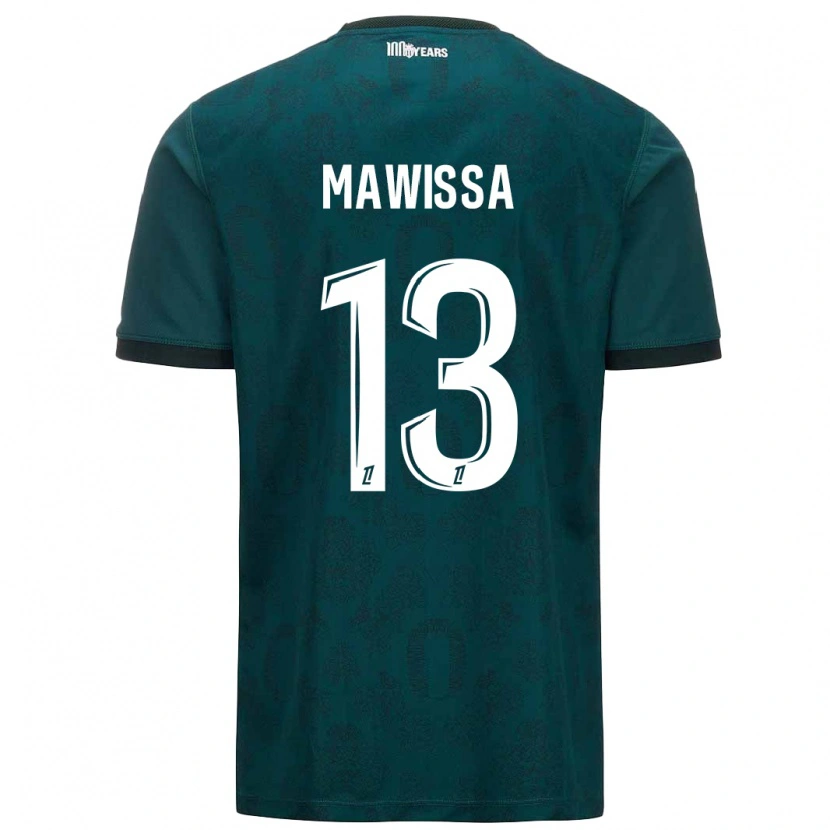 Danxen Enfant Maillot Christian Mawissa #13 Vert Foncé Tenues Extérieur 2024/25 T-Shirt