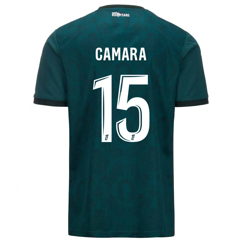 Danxen Enfant Maillot Lamine Camara #15 Vert Foncé Tenues Extérieur 2024/25 T-Shirt