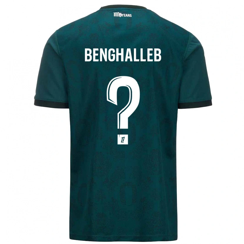 Danxen Enfant Maillot Adam Benghalleb #0 Vert Foncé Tenues Extérieur 2024/25 T-Shirt