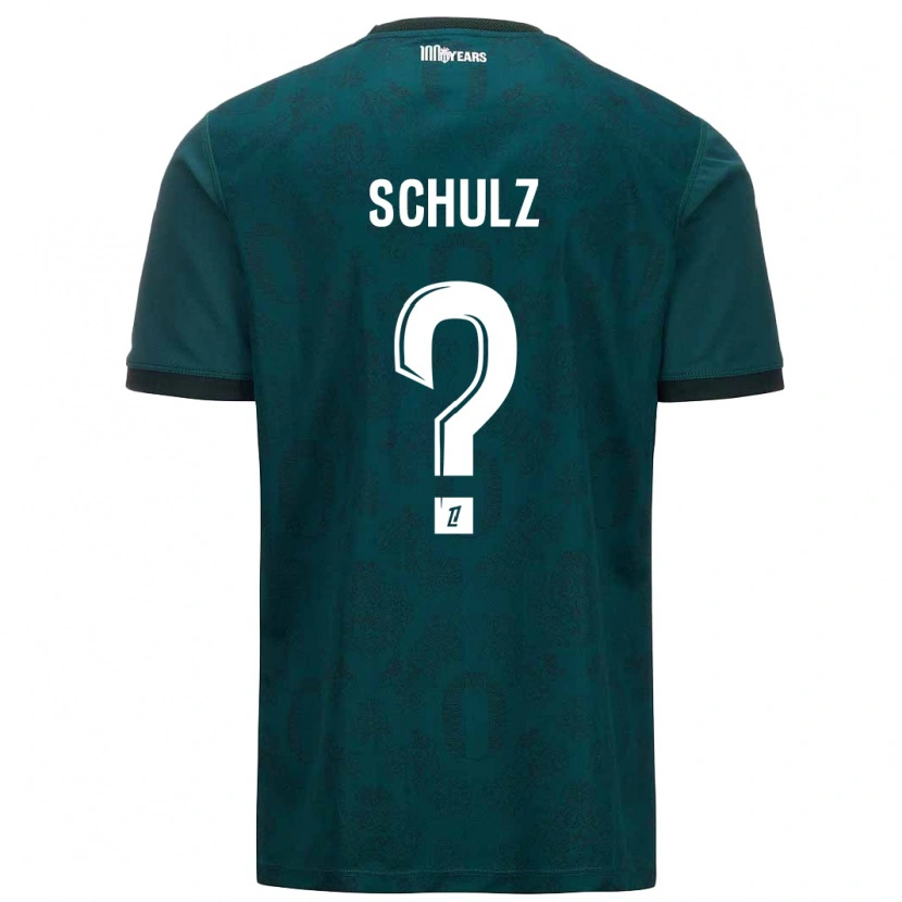 Danxen Enfant Maillot Ethan Schulz #0 Vert Foncé Tenues Extérieur 2024/25 T-Shirt