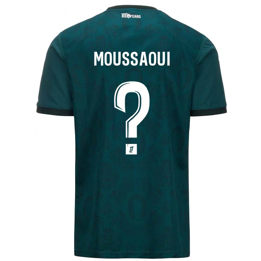 Danxen Enfant Maillot Wassim Moussaoui #0 Vert Foncé Tenues Extérieur 2024/25 T-Shirt