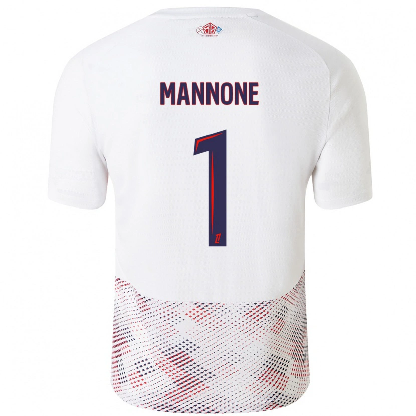 Danxen Enfant Maillot Vito Mannone #1 Blanc Bleu Royal Tenues Extérieur 2024/25 T-Shirt