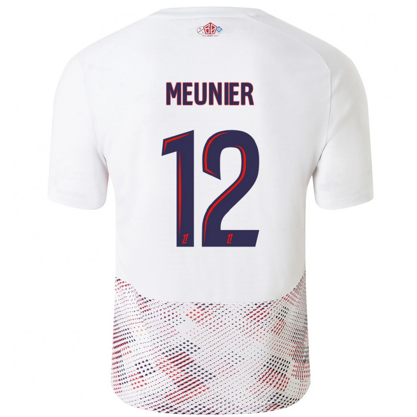 Danxen Enfant Maillot Thomas Meunier #12 Blanc Bleu Royal Tenues Extérieur 2024/25 T-Shirt