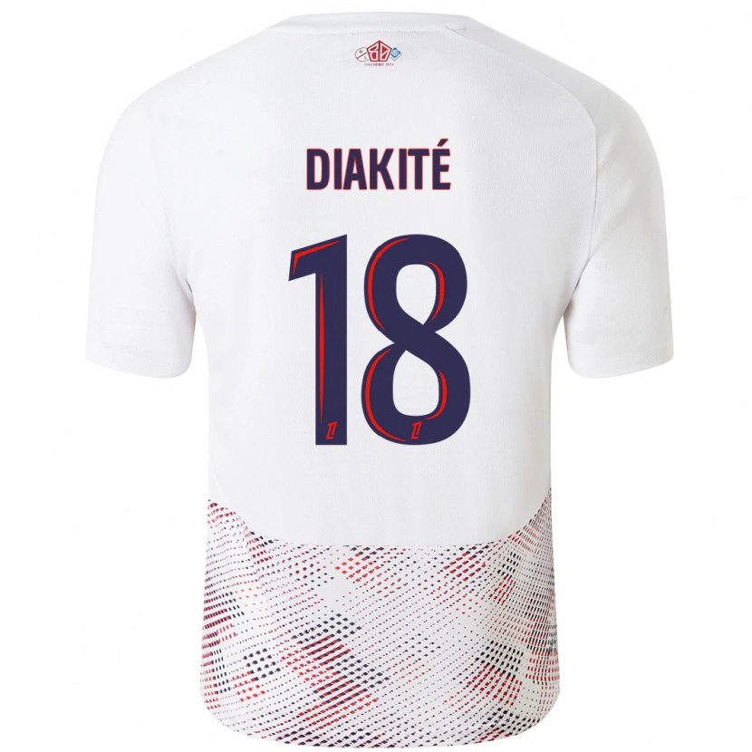 Danxen Enfant Maillot Bafodé Diakité #18 Blanc Bleu Royal Tenues Extérieur 2024/25 T-Shirt