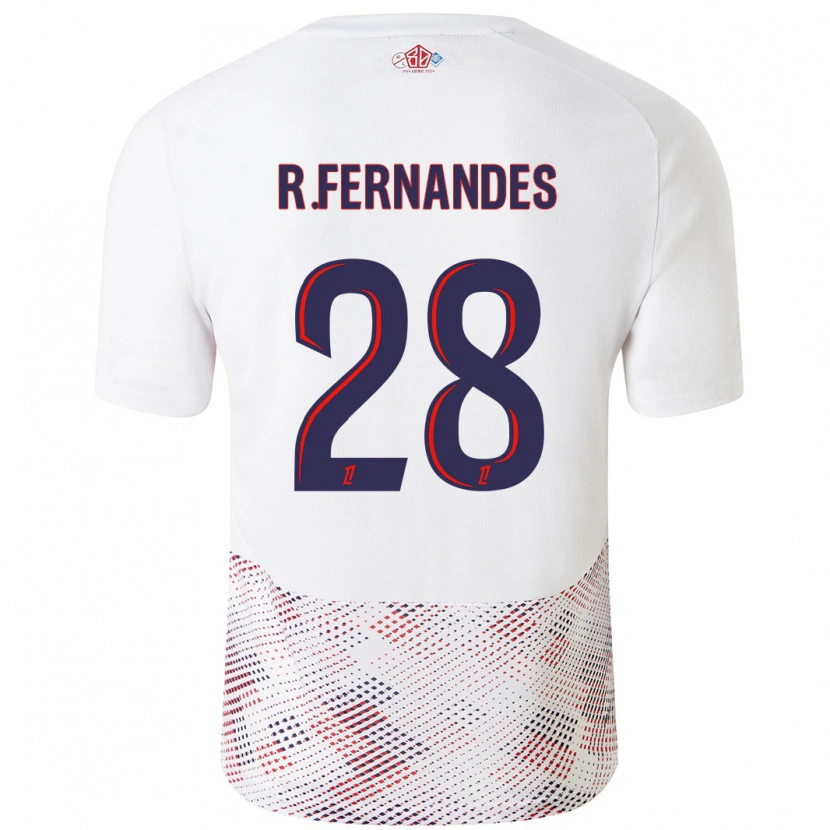 Danxen Enfant Maillot Rafael Fernandes #28 Blanc Bleu Royal Tenues Extérieur 2024/25 T-Shirt