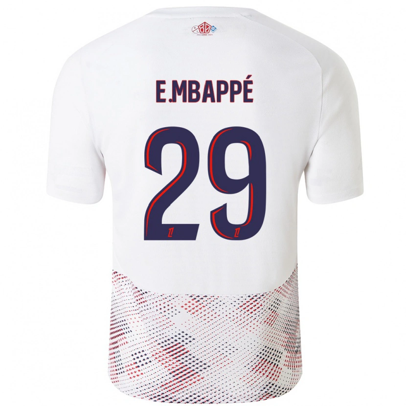 Danxen Enfant Maillot Ethan Mbappé #29 Blanc Bleu Royal Tenues Extérieur 2024/25 T-Shirt