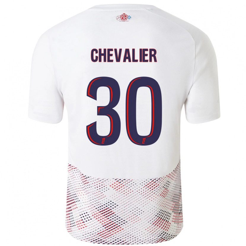 Danxen Enfant Maillot Lucas Chevalier #30 Blanc Bleu Royal Tenues Extérieur 2024/25 T-Shirt