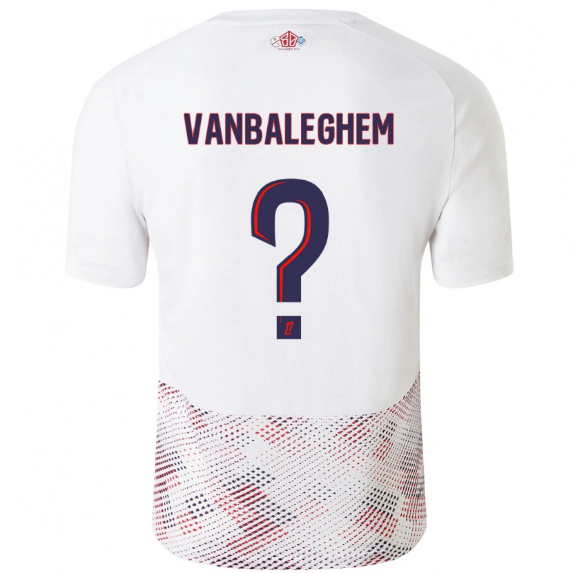 Danxen Enfant Maillot Valentin Vanbaleghem #0 Blanc Bleu Royal Tenues Extérieur 2024/25 T-Shirt