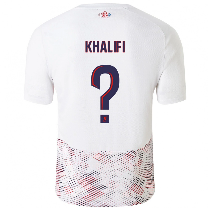 Danxen Enfant Maillot Yassine Khalifi #0 Blanc Bleu Royal Tenues Extérieur 2024/25 T-Shirt