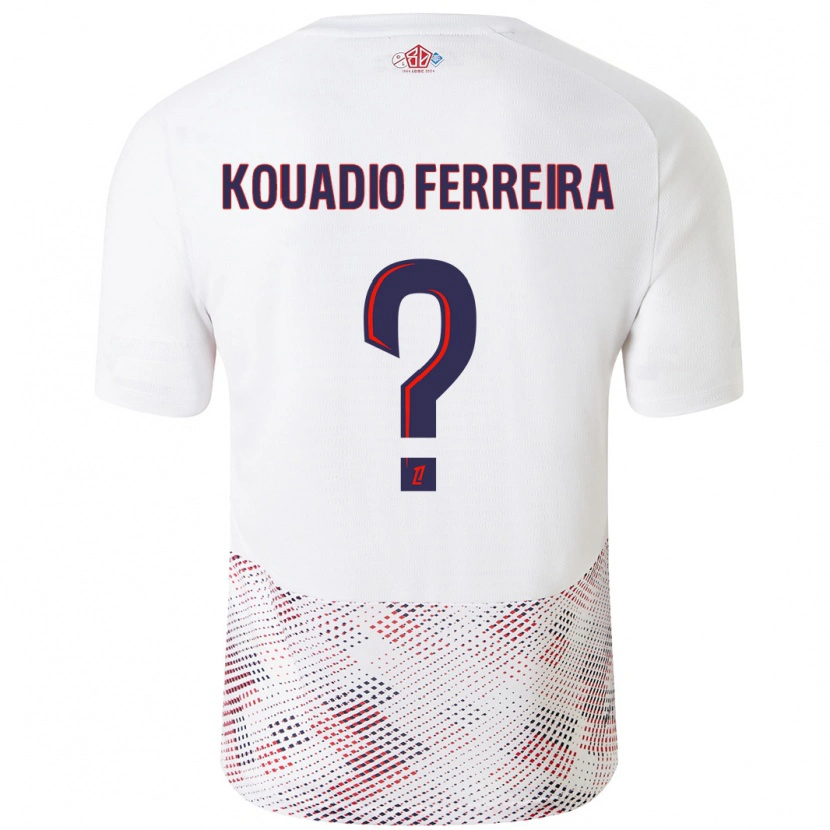 Danxen Enfant Maillot Wilfrid Kouadio Ferreira #0 Blanc Bleu Royal Tenues Extérieur 2024/25 T-Shirt